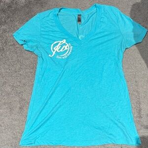 Next Level Apparel Turquoise V-Neck Tee